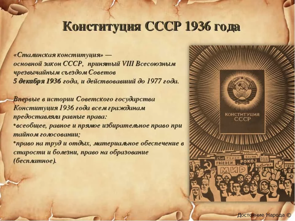 Конституция ссср 1936 г презентация